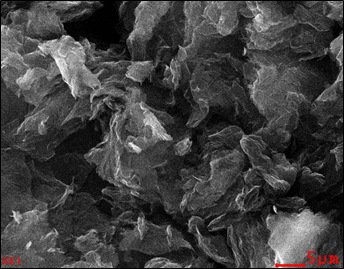 РЭМ изображение порошка термически восстановленного оксида графена